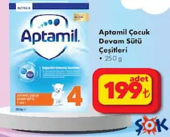APTAMİL ÇOCUK DEVAM SÜTÜ ÇEŞİTLERİ 250 G